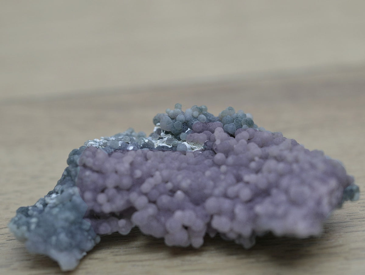 Agate grappe de raisin violette et verte d'Indonésie de 52g 